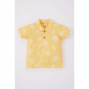 DEFACTO Baby Boy Regular Fit Tropical Patterned Pique Short Sleeved T-Shirt