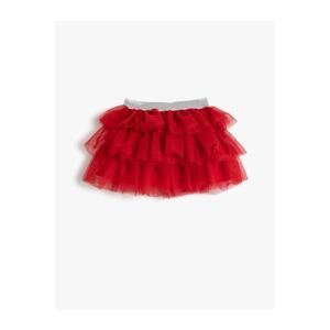 Koton Layered Tutu Skirt, Glittery, Elastic Waist, Cotton Lined.