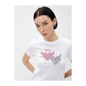 Koton Heart and Stone Crop T-Shirt