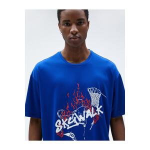 Koton Sports Oversize T-Shirt Basketball Printed Short Sleeve