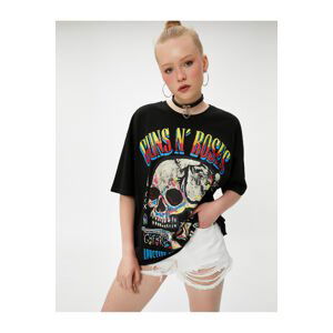 Koton Guns N Roses T-Shirt Oversize Licensed Crew Neck Short Sleeve Cotton