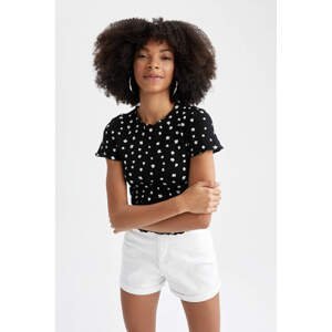 DEFACTO Slim Fit Short Sleeve Polka Dot Print T-Shirt
