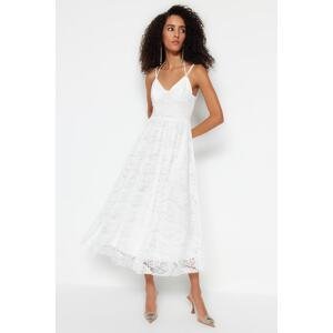 Trendyol Elegant Evening Dress in Ecru with Opening Waist / Skater Lined Lace Wedding / Wedding Evening Dress