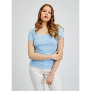 Světle modré dámské basic tričko ORSAY - Dámské