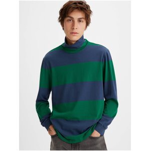 Levi's Modro-zelené pánské tričko Levi's® LS Turtleneck Tee Alpha Naval - Pánské
