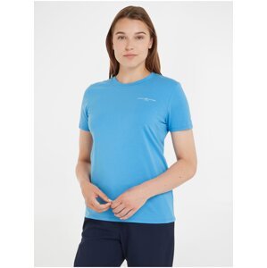 Modré dámské tričko Tommy Hilfiger 1985 Reg Mini Corp Logo - Dámské