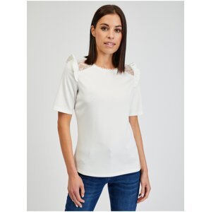 Orsay Bílé dámské tričko s průstřihem na zádech - Dámské