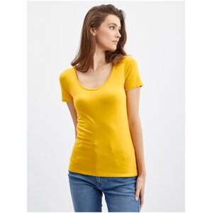 Orsay Žluté dámské basic tričko - Dámské