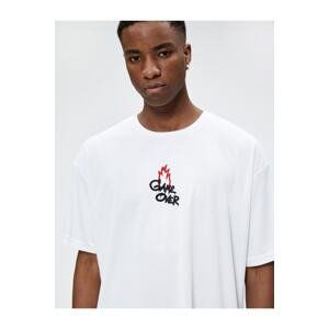 Koton Sports Oversize T-Shirt Slogan Printed Crew Neck Half Sleeve