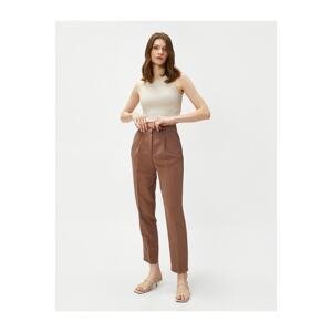 Koton Cigarette Pants with Pockets Pleated Modal Mixture