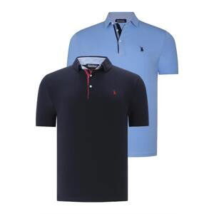 DUAL SET T8582 DEWBERRY MENS T-SHIRT-NAVY BLUE-LIGHT BLUE