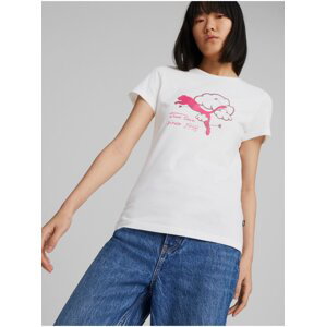 Bílé dámské tričko Puma Graphics Valentine - Dámské