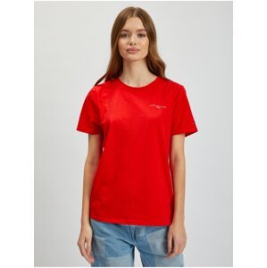 Červené dámské tričko Tommy Hilfiger 1985 Reg Mini Corp Logo