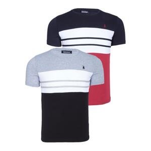 DUAL SET T8593 DEWBERRY MENS T-SHIRT-NAVY BLUE - GREY