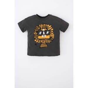 DEFACTO Baby Boy Regular Fit Crew Neck Animal Patterned Short Sleeve T-Shirt