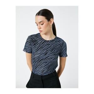 Koton Zebra Patterned T-Shirt Short Sleeve