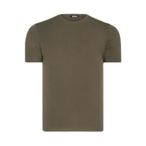 T8569 DEWBERRY BIKE COLLAR MENS T-SHIRT-PLAIN KHAKI