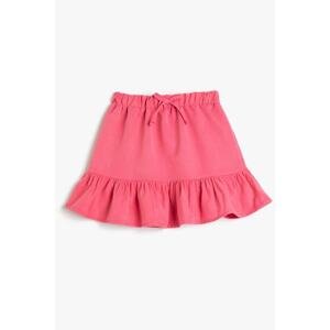 Koton Ruffled Elastic Waist Modal Fabric Girls Mini Skirt