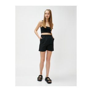 Koton Lace Waist Shorts with Pocket Detail, Comfortable Cut