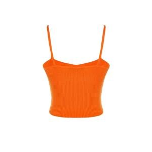 Trendyol Orange Crop Tie Detailed Blouse- Cardigan Knitwear Suit