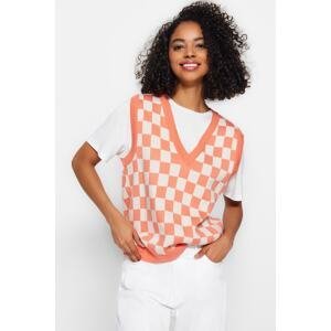 Trendyol Orange V-Neck Knitwear Sweater