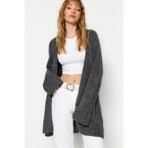 Trendyol Anthracite Wide fit Soft Textured Knitwear Cardigan