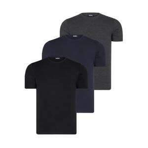 TRIPLE SET T8569 DEWBERRY BIKE COLLAR MEN'S T-SHIRT-BLACK-NAVY BLUE-ANTHRACITE