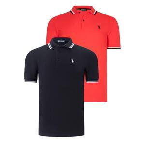 DUAL SET T8594 DEWBERRY MENS T-SHIRT-BLACK-POMEGRANATE