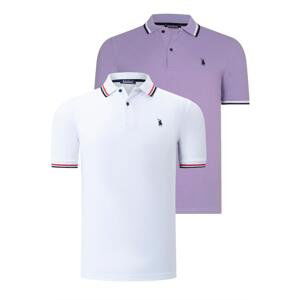 DUAL SET T8594 DEWBERRY MENS T-SHIRT-WHITE-LILAC