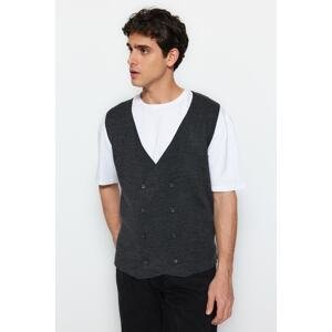 Trendyol Anthracite Men's Slim Fit Double Breasted Buttoned Waistcoat