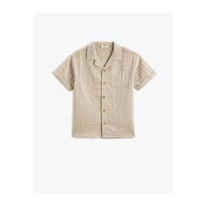 Koton Short-Sleeved Shirt with One Pocket and Buttons