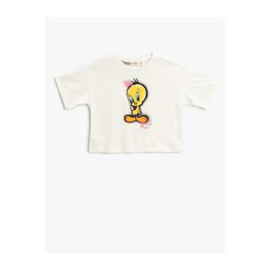 Koton Crop T-Shirt Tweety Printed Licensed Short Sleeve