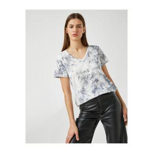 Koton Short Sleeve Patterned Cotton T-Shirt