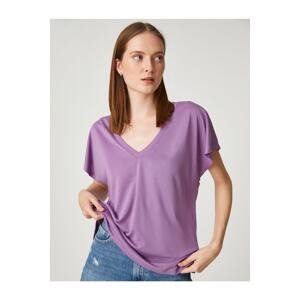 Koton Basic T-Shirt V-Neck Modal Blended