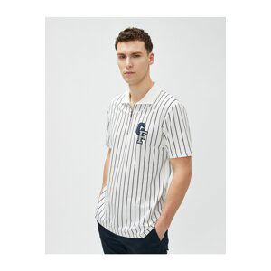 Koton Polo T-Shirt Short Sleeve Half Zipper Detailed