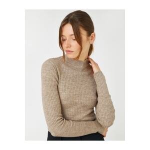 Koton Ribbed High Collar Knitwear Sweater