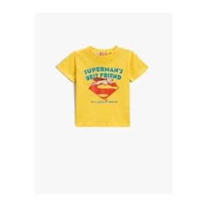 Koton Superman Dog Print T-Shirt Licensed Short Sleeve Cotton
