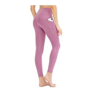 LOS OJOS Women's Lavender High Waist Double Pocket Compression Sports Leggings