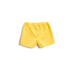 Koton Embroidered Scalloped Shorts with Elastic Waist Cotton