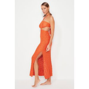 Trendyol Tile Fitted Maxi Knitted Accessory Beach Dress