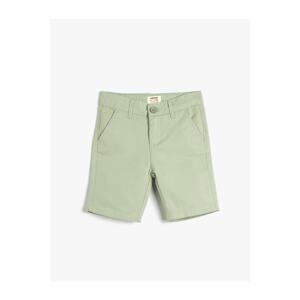 Koton Bermuda Shorts Basic Chino Pocket Cotton Cotton with Adjustable Elastic Waist.