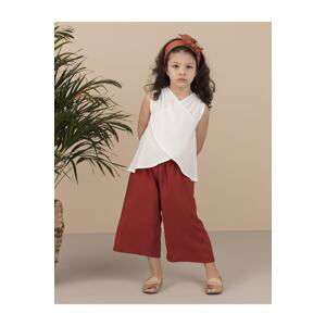 Mushi Besuto Girls' Woven Blouse Capri Pants Suit