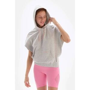 Dagi Light Gray Women's Sweatshirts Sleeveless Hooded