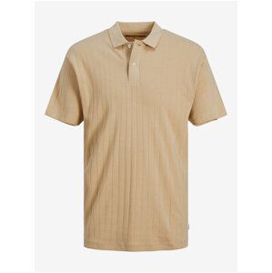 Béžové pánské polo tričko Jack & Jones Connor - Pánské