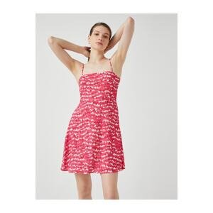 Koton Patterned Mini Dress with Thin Straps