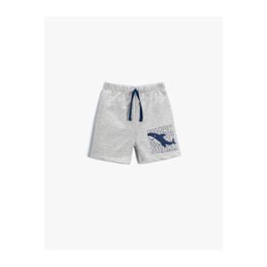 Koton Baby Boy Shark Printed Strapless Gray Shorts