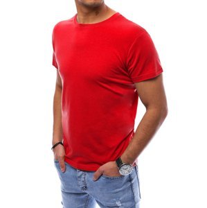 Pánské jednobarevné tričko červené Dstreet