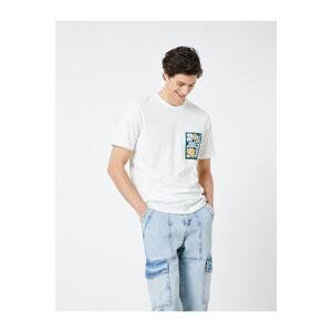 Koton Leaf Printed T-Shirt Crew Neck Short Sleeve Cotton