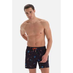 Dagi Navy Blue Marine Bottom Patterned Short Beach Shorts