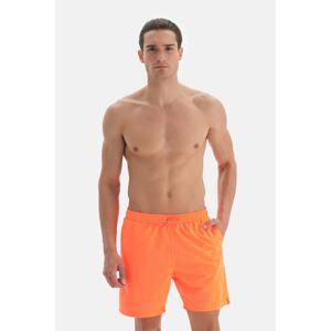 Dagi Neon Orange Plain Medium Swim Shorts